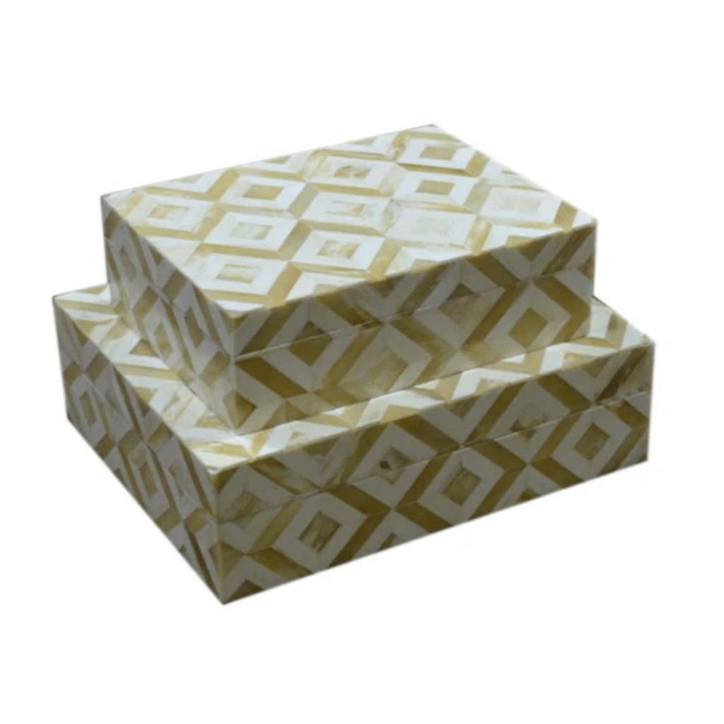 Ivory & Gold Bone Decorative Box
