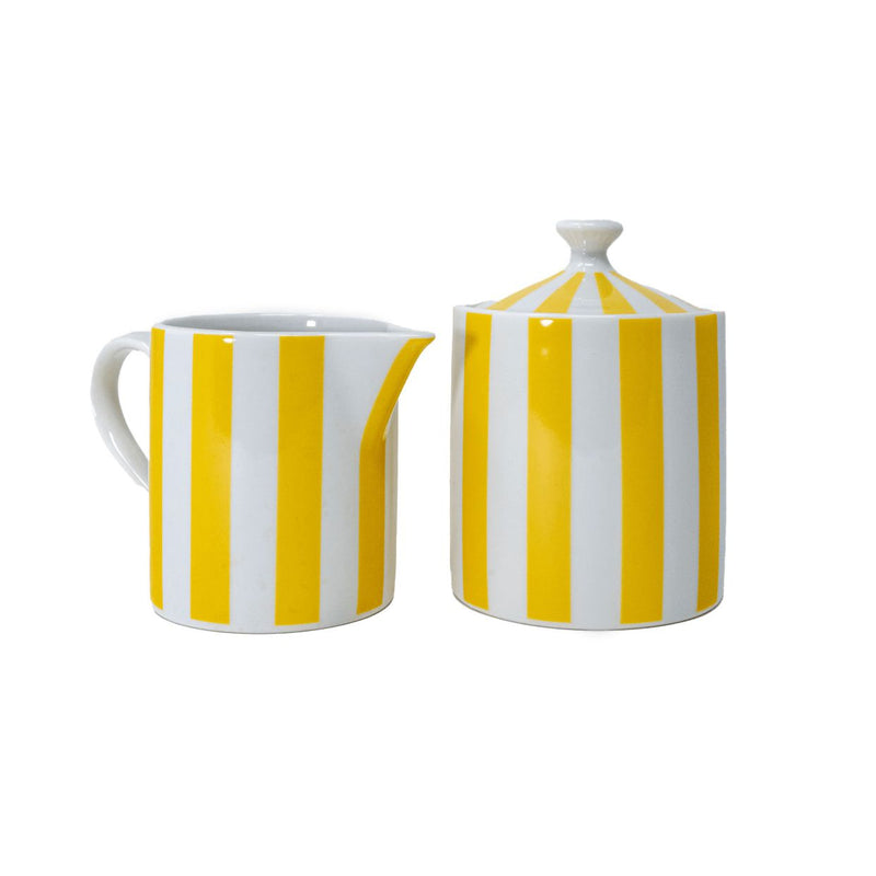 Awnings Yellow Creamer Jug & Sugar Bowl Set