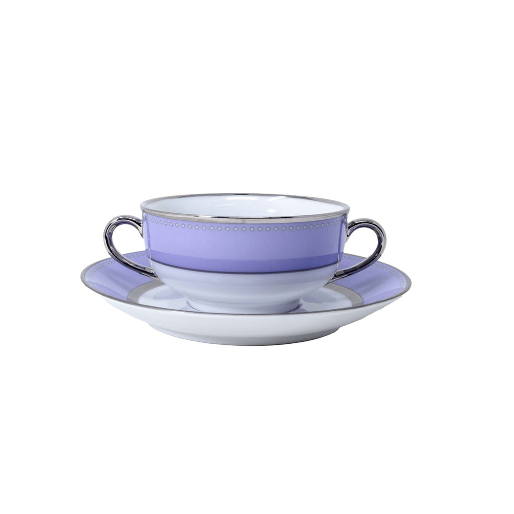 Carolina Violetta Cream Soup Bowl & Saucer Set