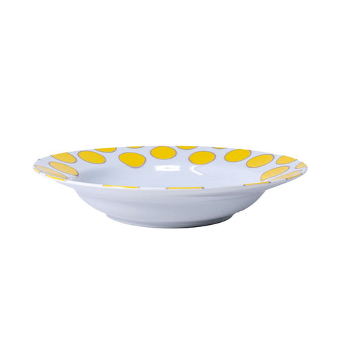 Dots Yellow Rim Soup & Pasta Bowl