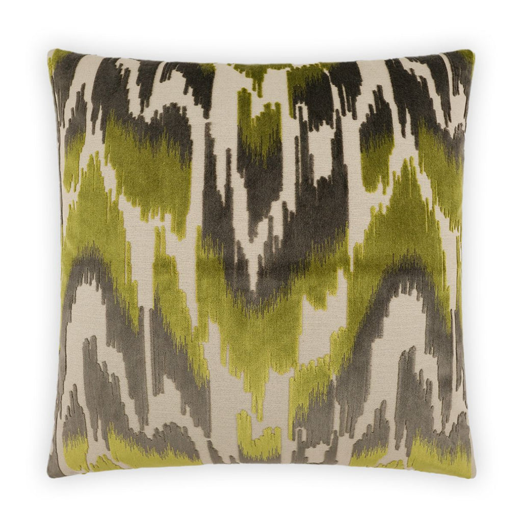 Ettica Chartreuse & Charcoal Throw Pillow