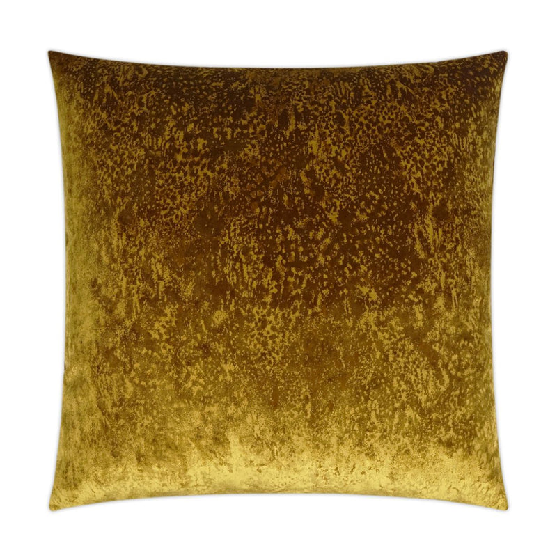 Grated Ochre Golden Throw Pillow