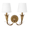 River Reed Sconce Double Antique Gold Leaf