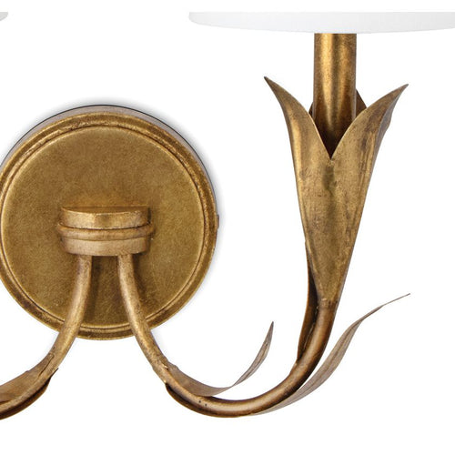 River Reed Sconce Double Antique Gold Leaf