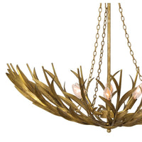 River Reed Gold Leaf Basin Chandelier