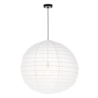 Ringo Small White Linen Round Pendant