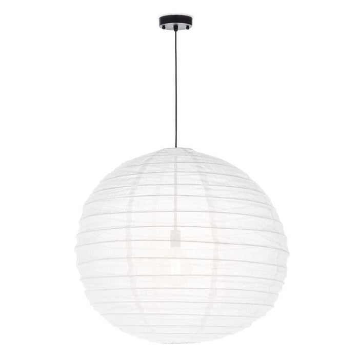 Ringo Small White Linen Round Pendant