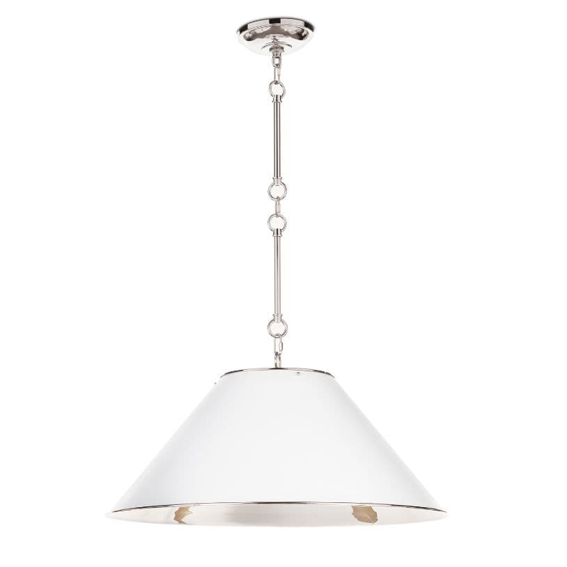 Reese Pendant White and Polished Nickel