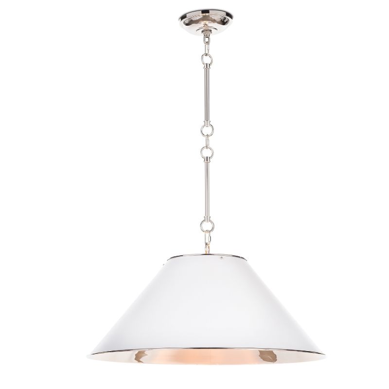 Reese Pendant White and Polished Nickel
