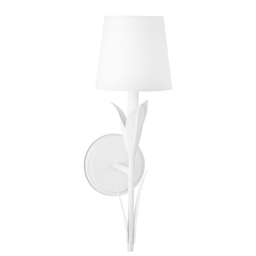 River Reed White Single Sconce