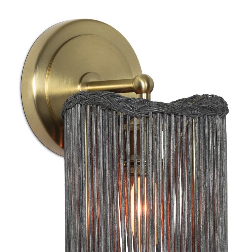 Nimes Black Rattan Sconce