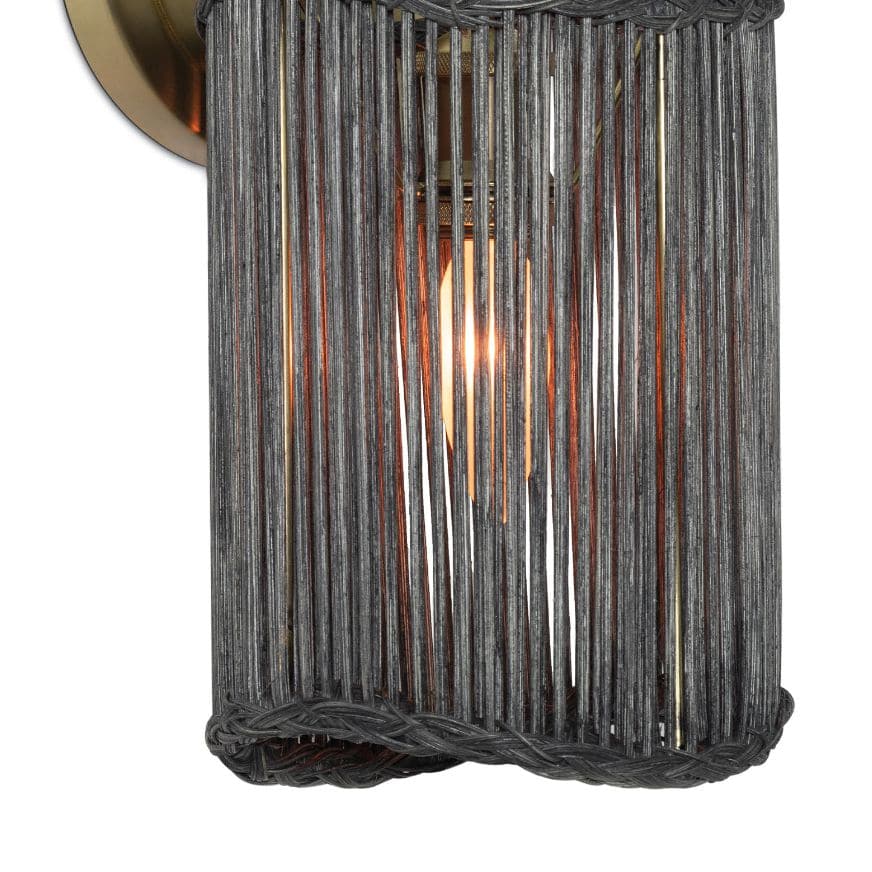 Nimes Black Rattan Sconce