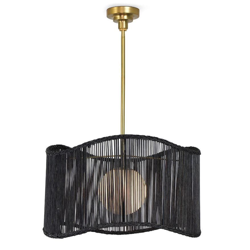 Nimes Black Rattan Drum Pendant