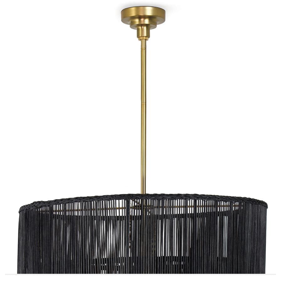 Nimes Black Rattan Drum Chandelier