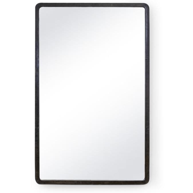 Knox Leather Rectangle Mirror Black