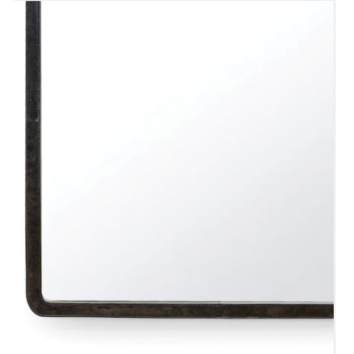 Knox Leather Rectangle Mirror Black