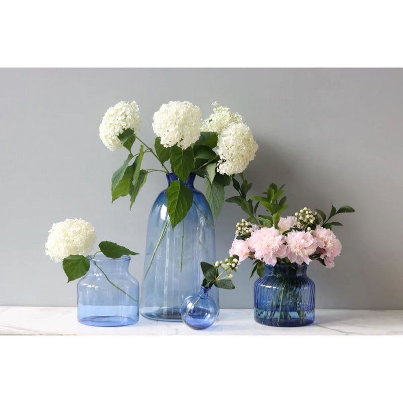 Blue Single Flower Round Vase