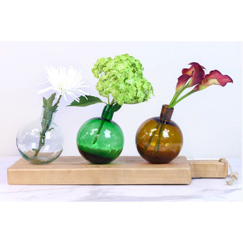 Green Single Flower Round Vase