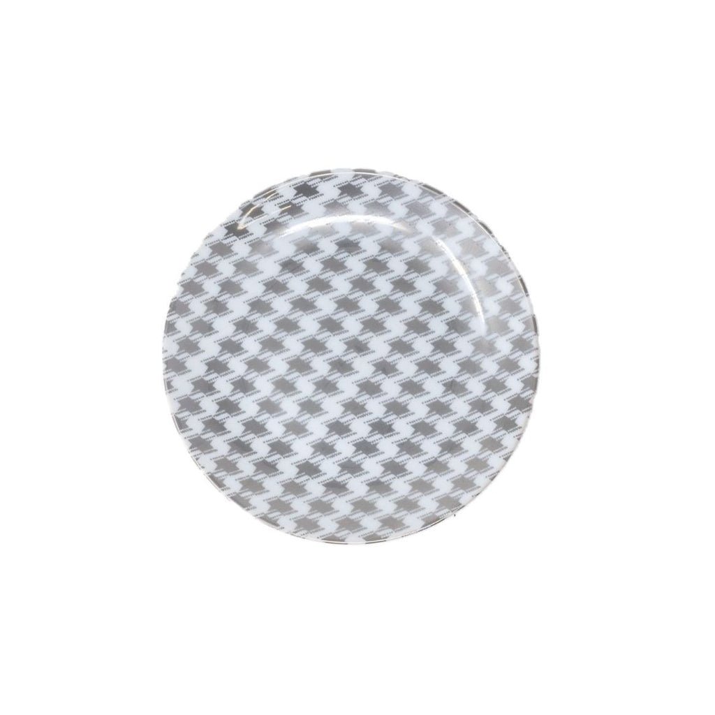 Houndstooth Burnished Platinum Or Gold Canape Plates