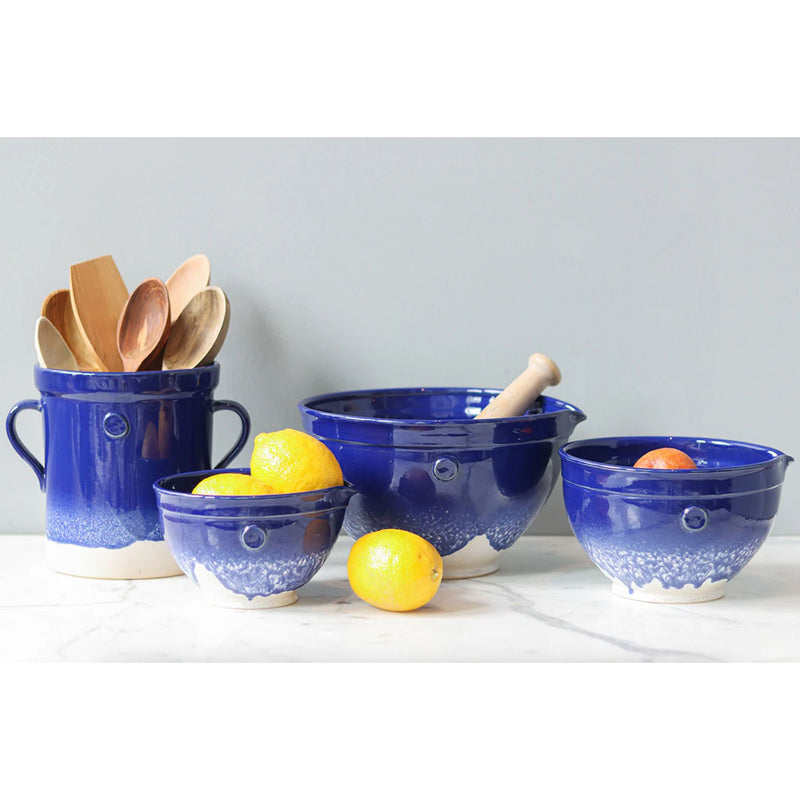 Blue Handthrown Mixing Bowls