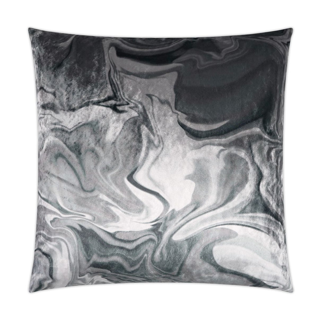 Charcoal Quartz Swirl Throw Pillow