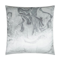 Silver Haze Swirl Throw Pillow