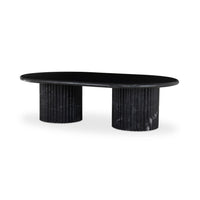 Orlando Oval Black Marble Coffee Table