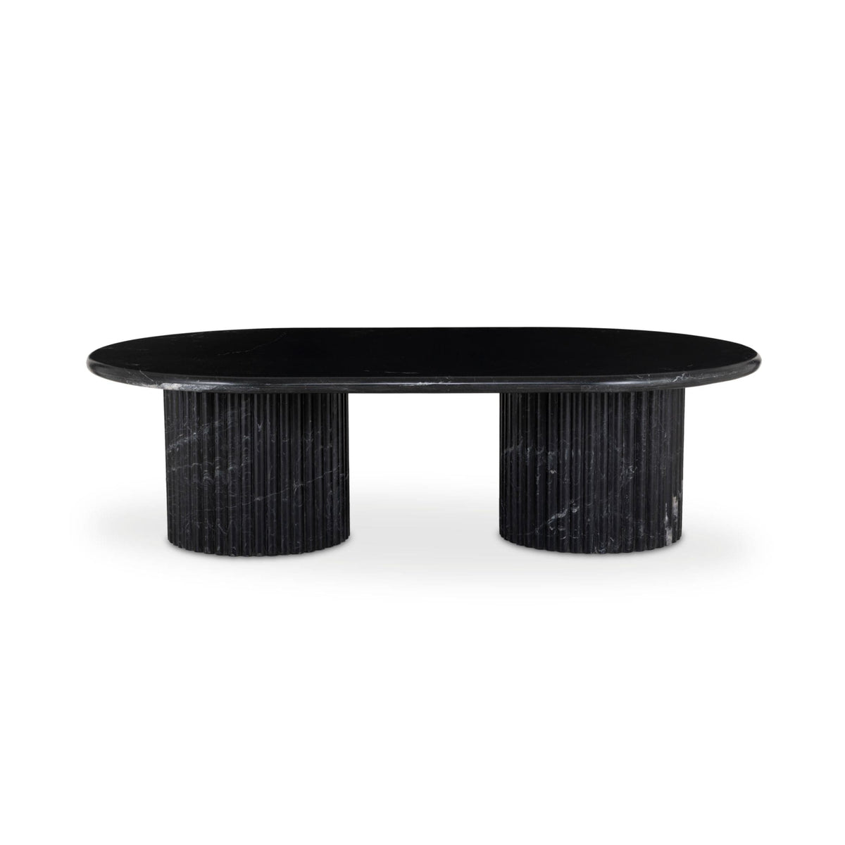 Orlando Oval Black Marble Coffee Table