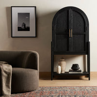 Tolson Black Drifted Oak Bar Cabinet