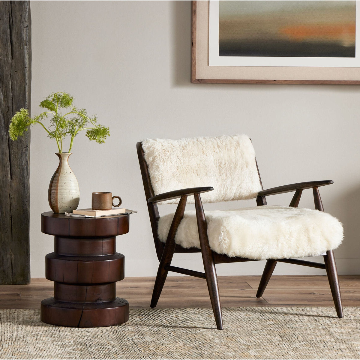 Patricia Cream Shearling Accent Chair