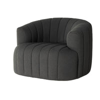 Elaina Boucle Charcoal Swivel Chair