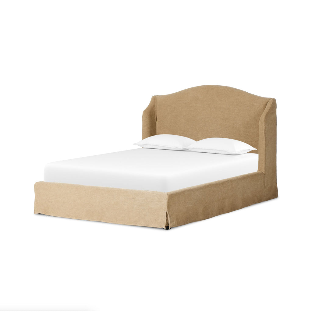 Madison Flax Linen Slipcover Upholstered Bed