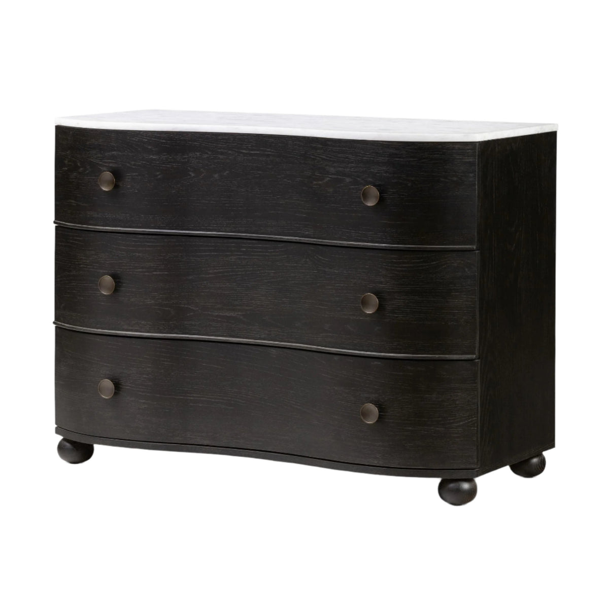 Tolson Distressed Black & Marble Chest