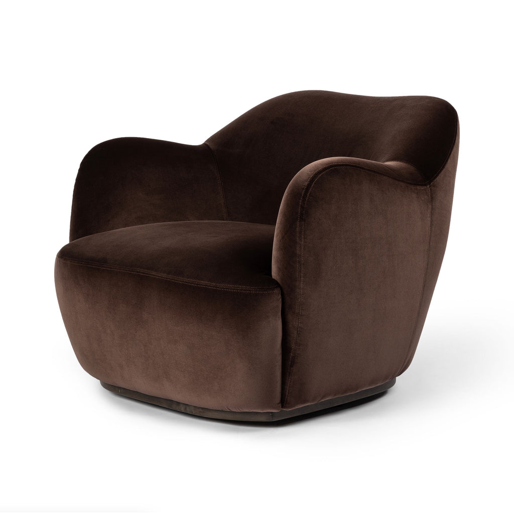 James Chocolate Brown Swivel Chair