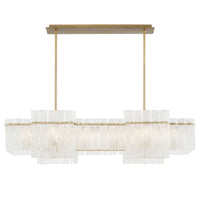 Orinder 8-Light Aged Brass Linear Chandelier