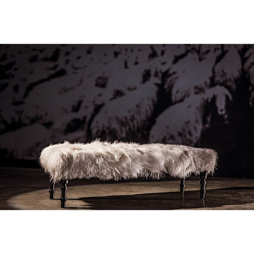 Coco Bench with Flokati Fur