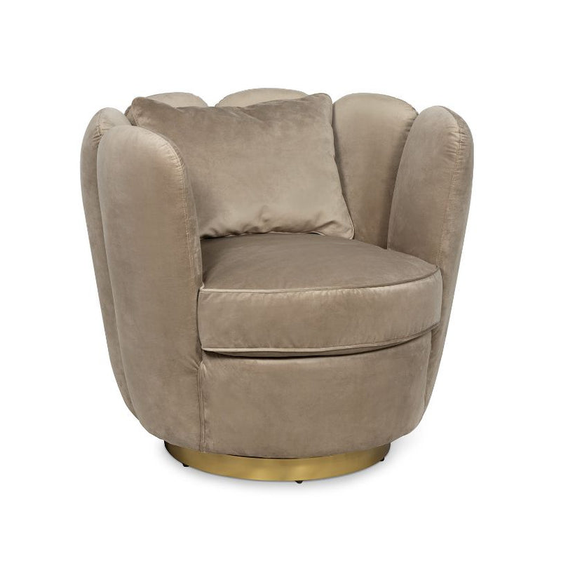 Cosmo Velvet Latte Swivel Chair