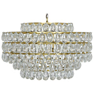 Linden Chandelier Antique Brass and Black Steel