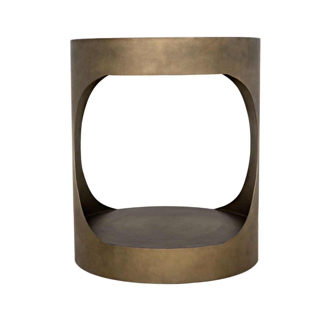 Eclipse Round Side Table Metal with Aged Brass Finish