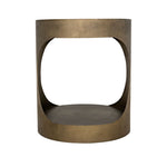 Eclipse Round Side Table Metal with Aged Brass Finish