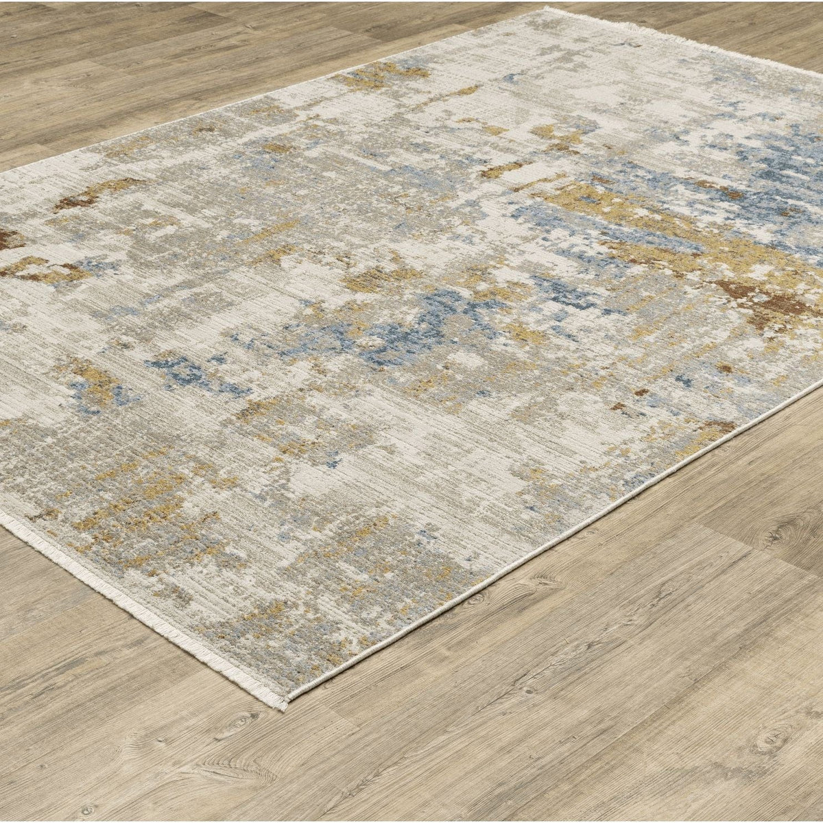 Brackston Beige & Blue Multi-Colored Rug