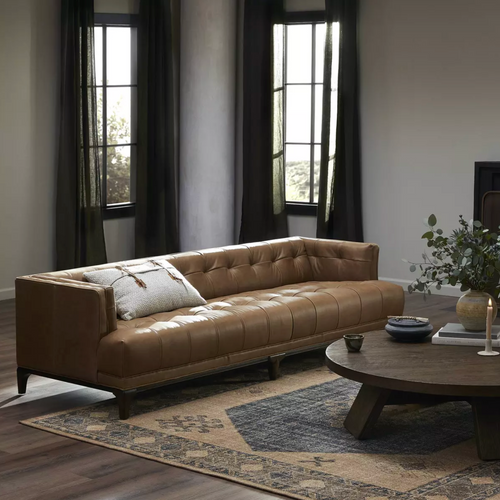 Sienna Leather Tufted Sofa