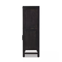 Cabot Black Cane Bar Cabinet