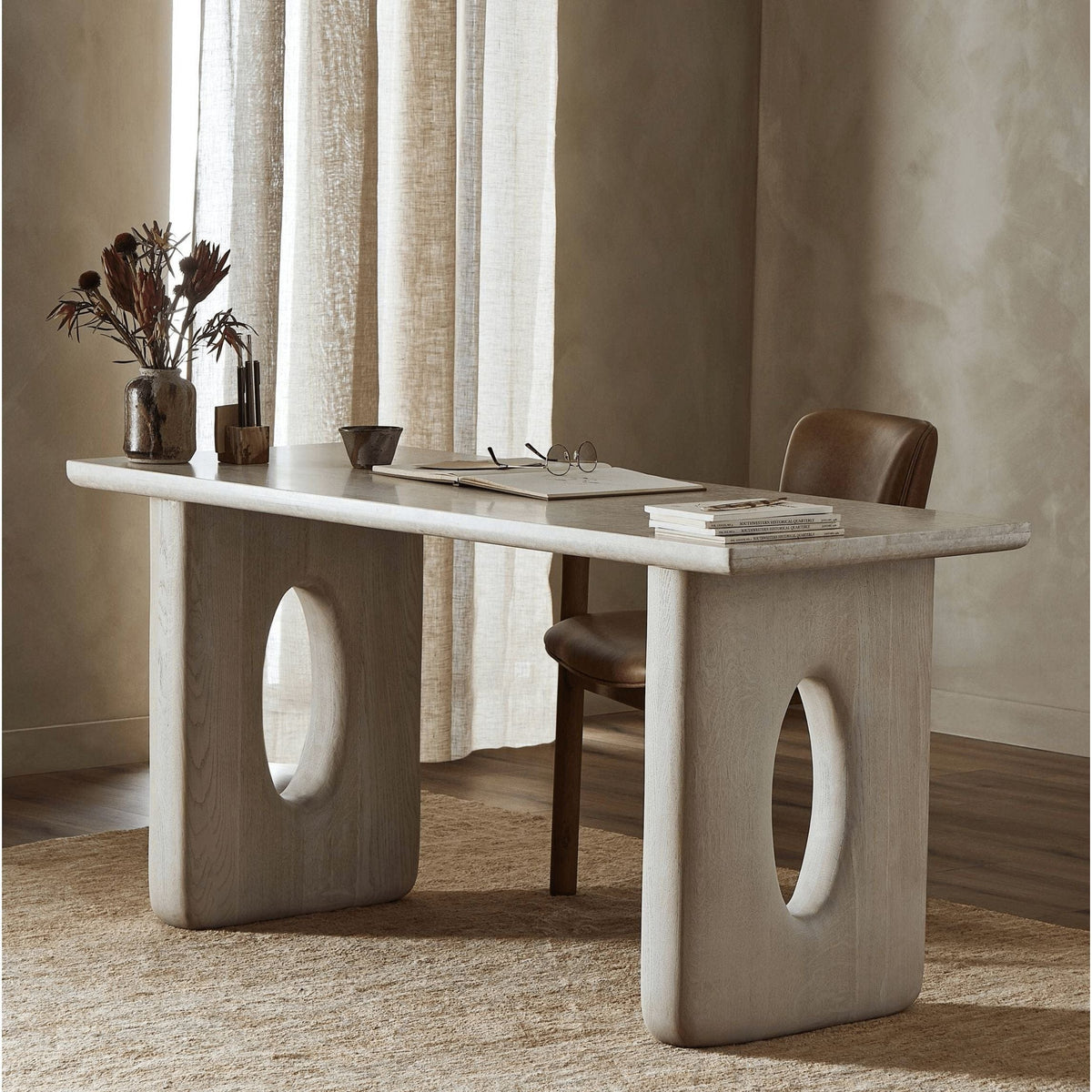 Erin Cream Marble Desk