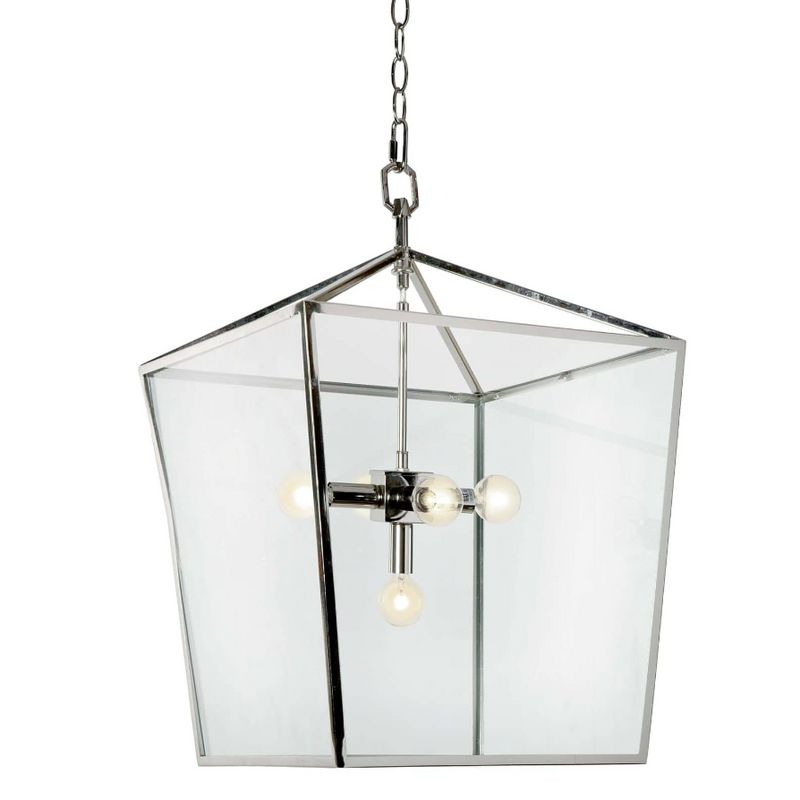 Polished Nickel Hanging Lantern