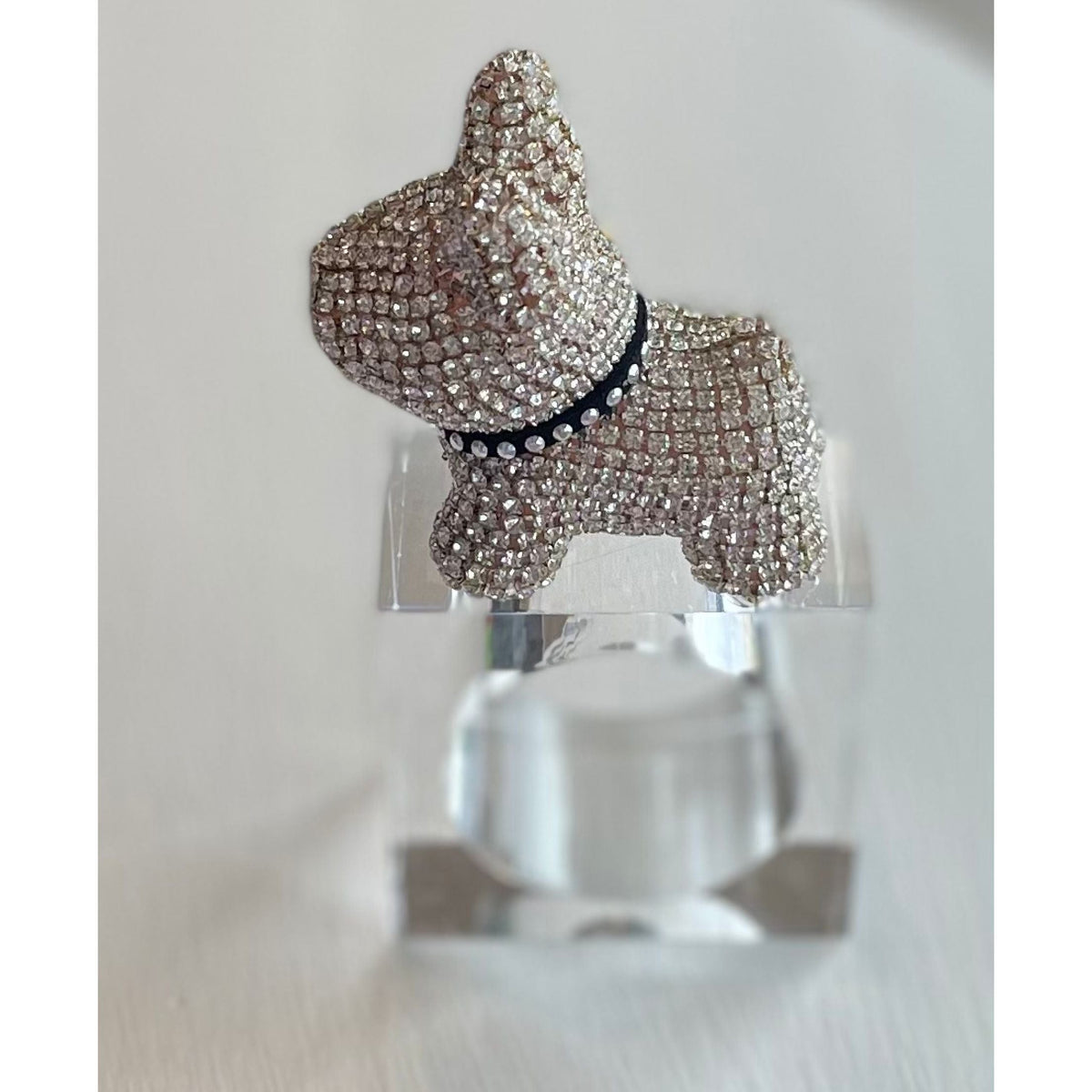 Silver Rhinestone Dog Napkin Ring