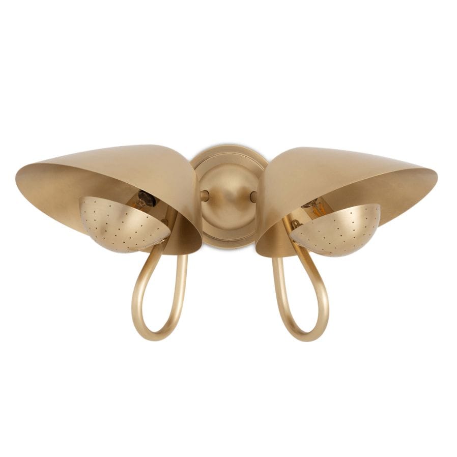 Keaton Sconce Double Natural Brass