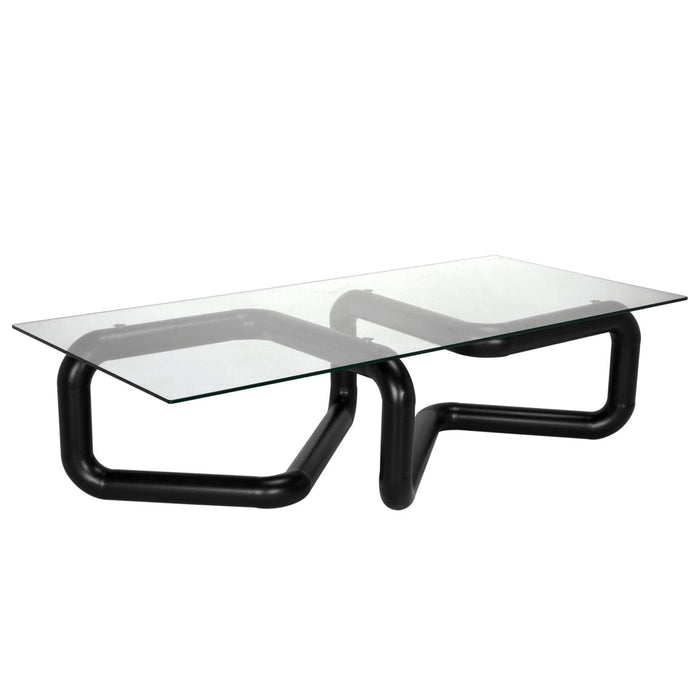 Lennox Black Steel & Glass Coffee Table