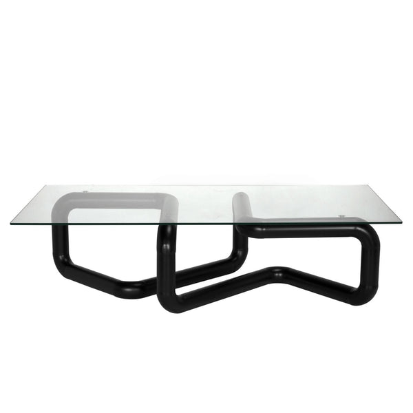 Lennox Black Steel & Glass Coffee Table