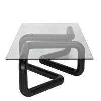 Lennox Black Steel & Glass Coffee Table